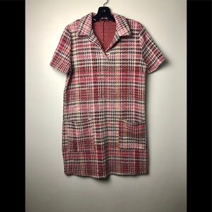 NWT ZARA Modern Houndstooth Knit Woven Dress